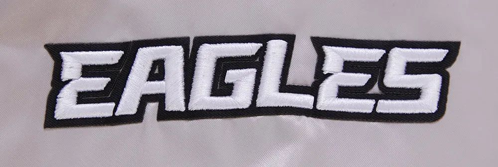NFL PHILADELPHIA EAGLES BIG LOGO NO FILL MEN'S SATIN JACKET (SILVER)