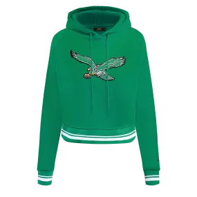 NFL PHILADELPHIA EAGLES RETRO CLASSIC WOMEN'S CROPPED PO HOODIE (KELLY GREEN)