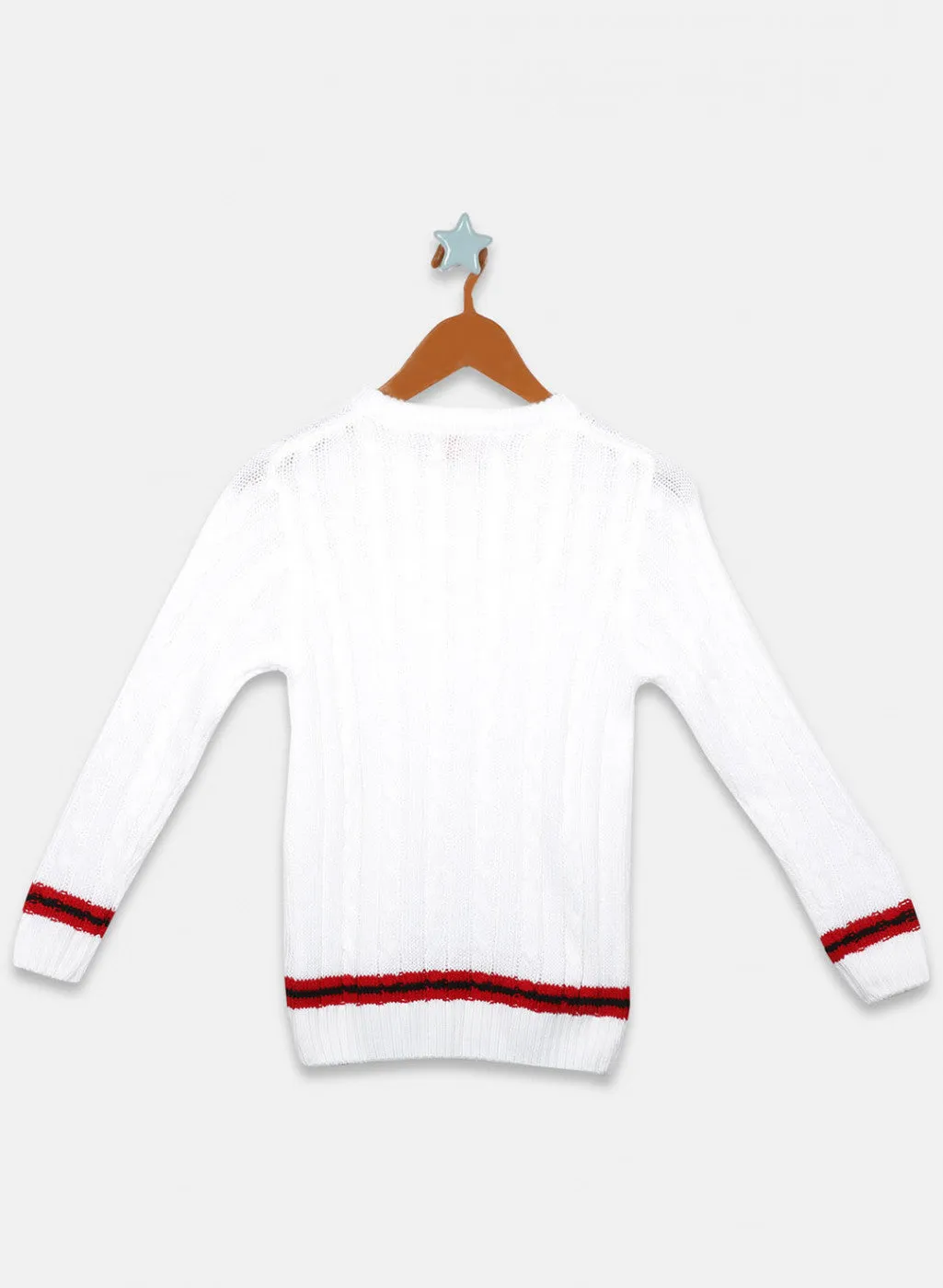 Oswal White Boys Pullover