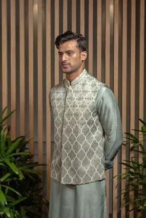 Pearl Embroidered Bandi With Kurta set