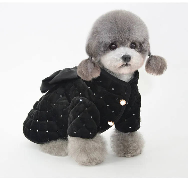 Pet Clothes Cotton Coat Warm with Velvet Cat Clothes