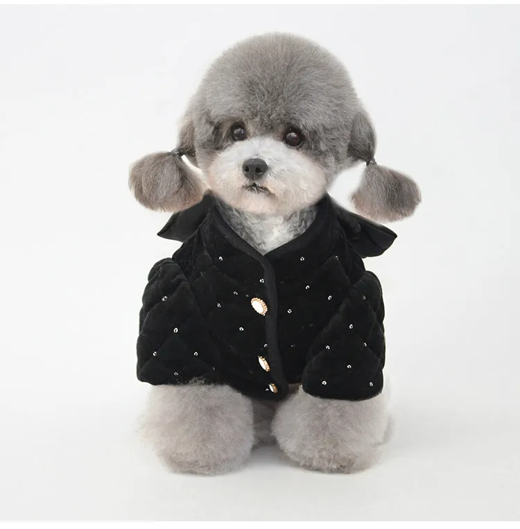 Pet Clothes Cotton Coat Warm with Velvet Cat Clothes