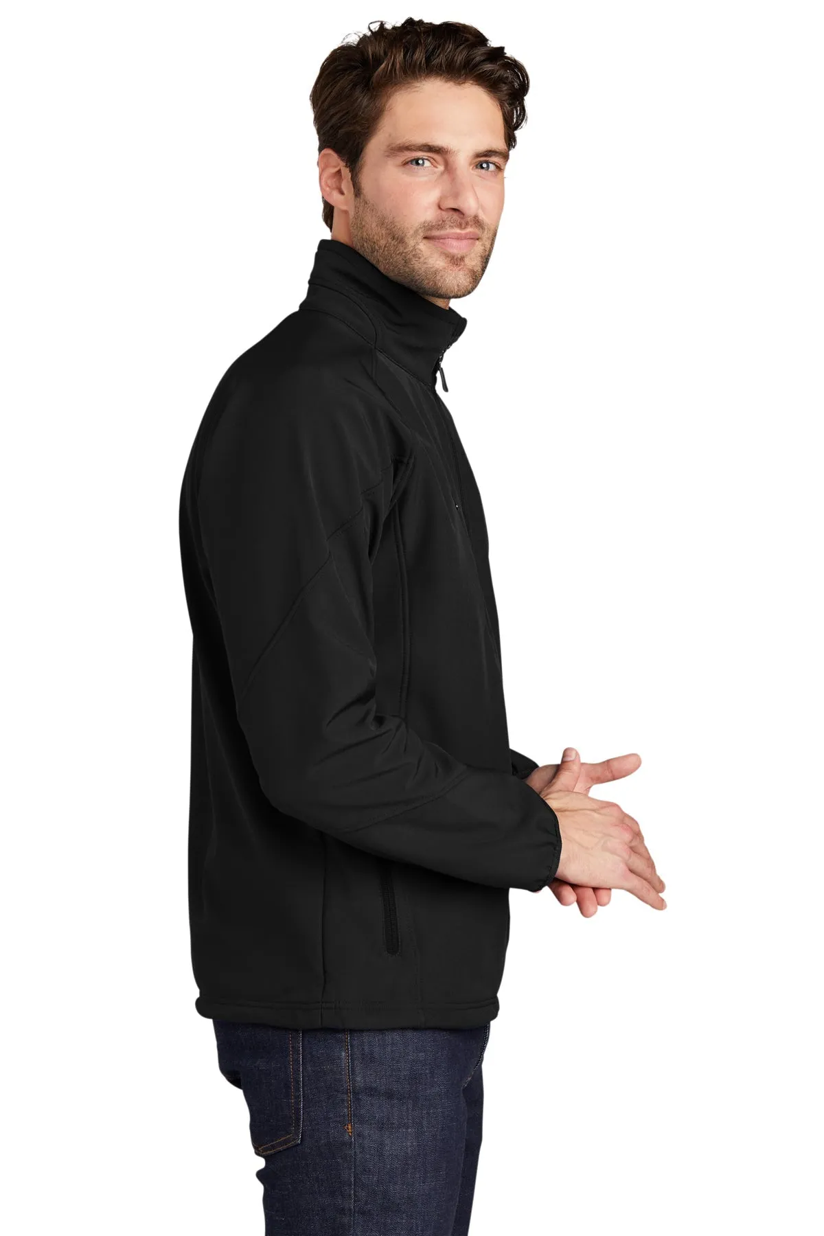 Port Authority Textured Custom Soft Shell Jackets, Black
