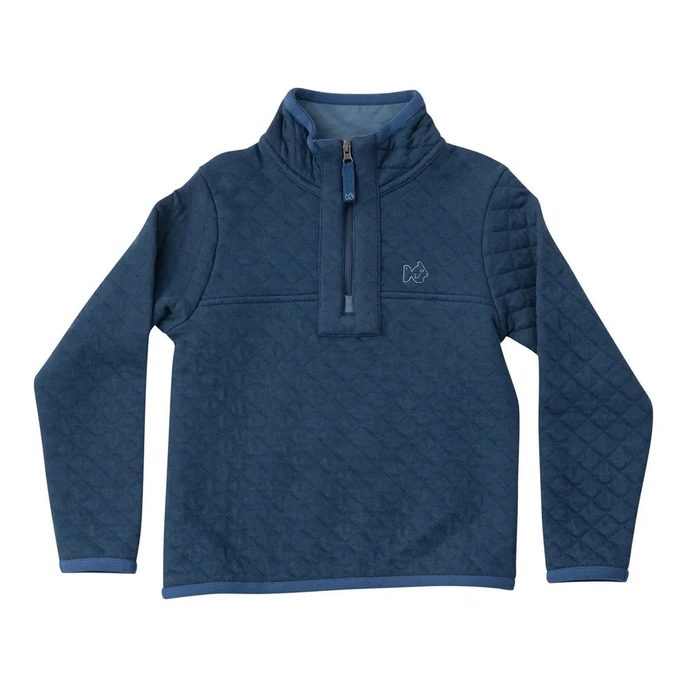 PRODOH Quilted Zip Pullover in Big Dipper Navy