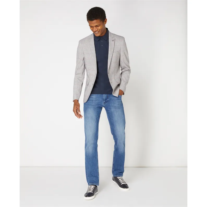 Remus Uomo Men's Slim Fit Linen-Blend Lightweight Stretch Jacket