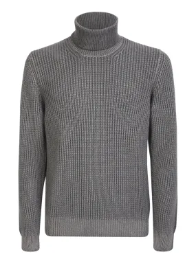 Ribbed cashmere pullover grey