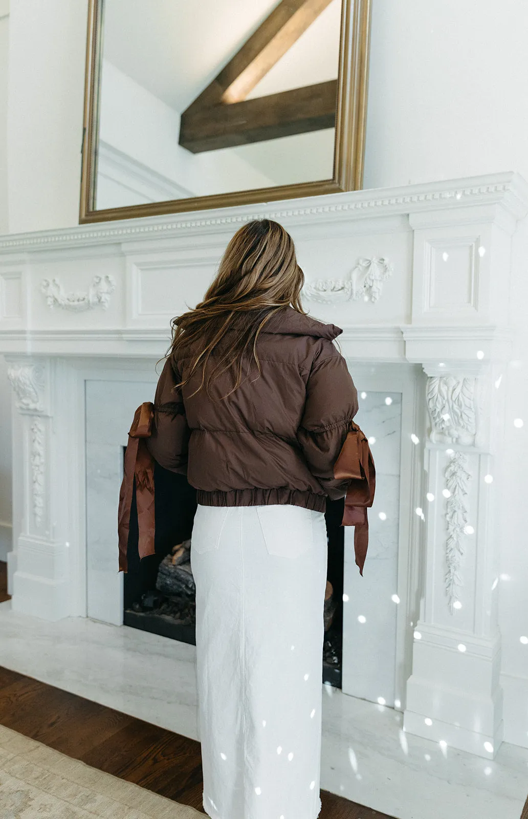 Ribbons & Bows Puffer - Chocolate