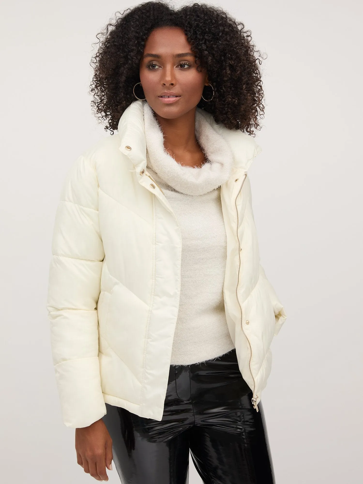 Short Zip-Front Puffer Jacket - Ultra-Puff Collection