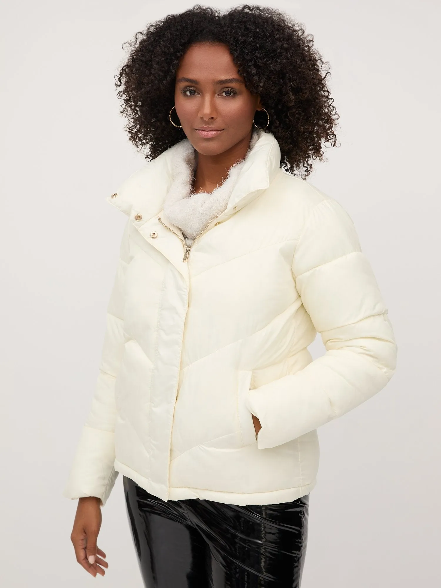 Short Zip-Front Puffer Jacket - Ultra-Puff Collection