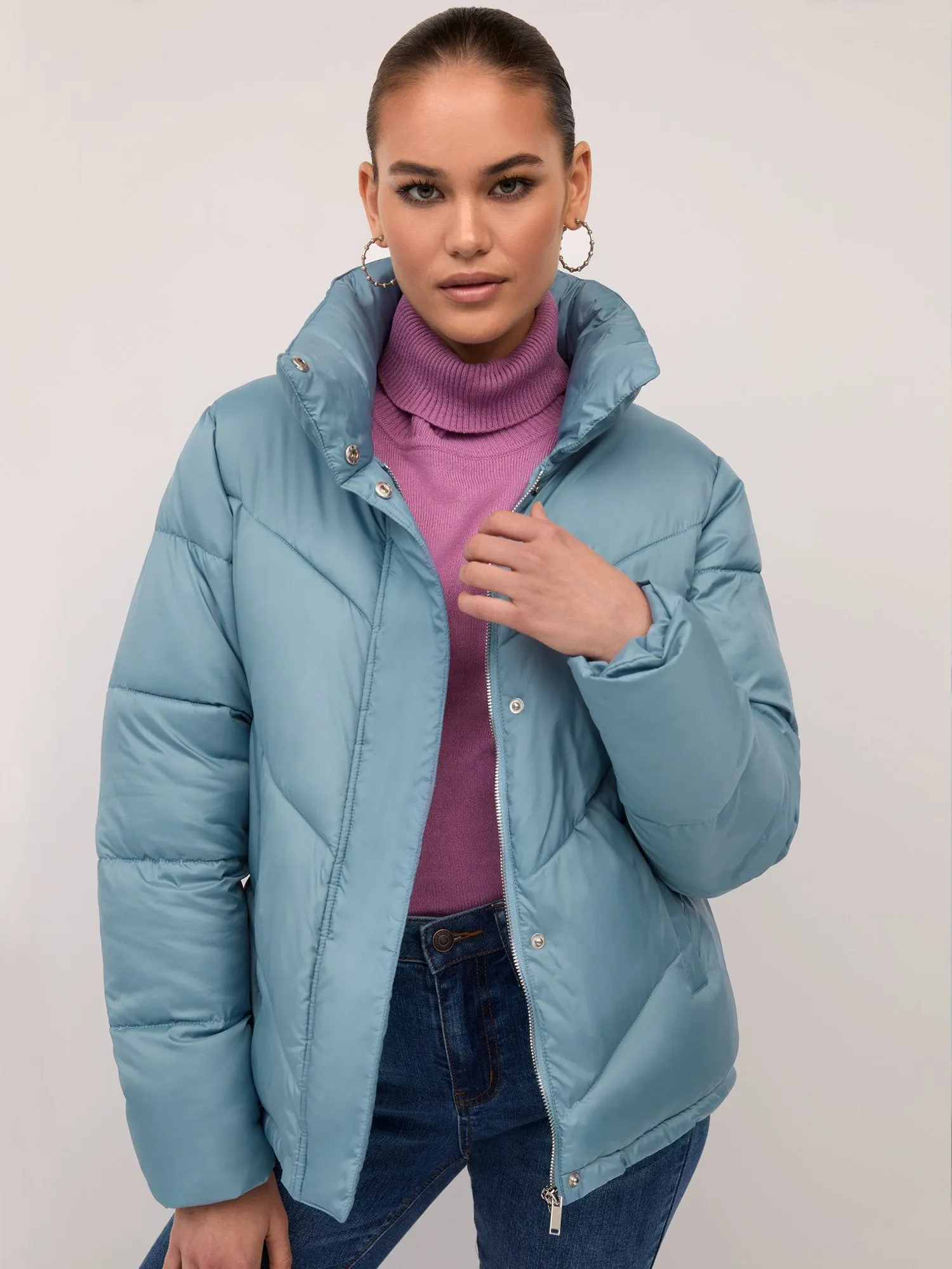 Short Zip-Front Puffer Jacket - Ultra-Puff Collection