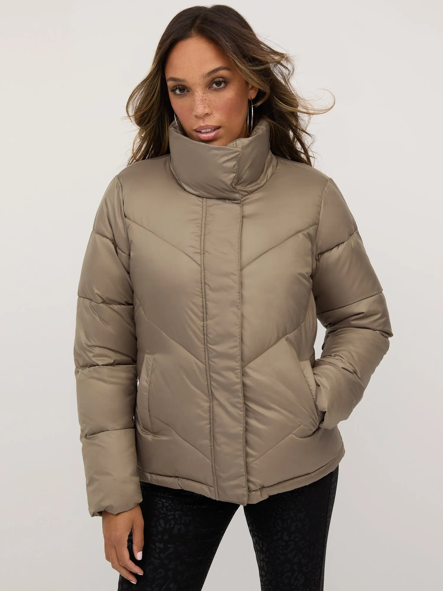 Short Zip-Front Puffer Jacket - Ultra-Puff Collection