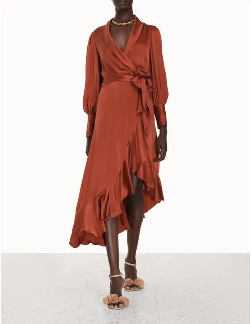 Silk Wrap Midi Dress (Sienna)