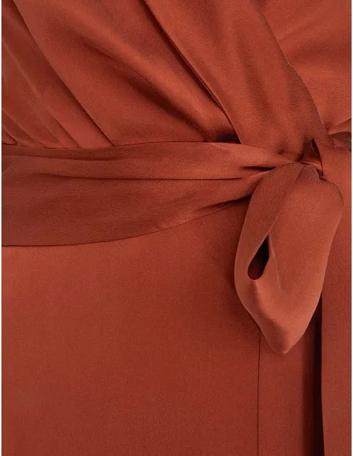 Silk Wrap Midi Dress (Sienna)