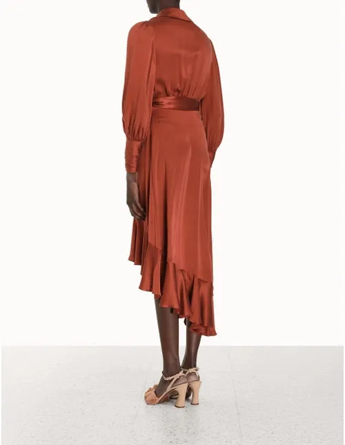 Silk Wrap Midi Dress (Sienna)