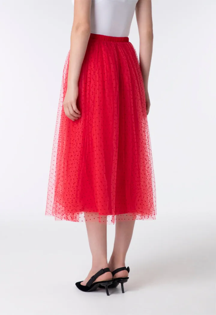 Stamp Dot Tulle Skirt
