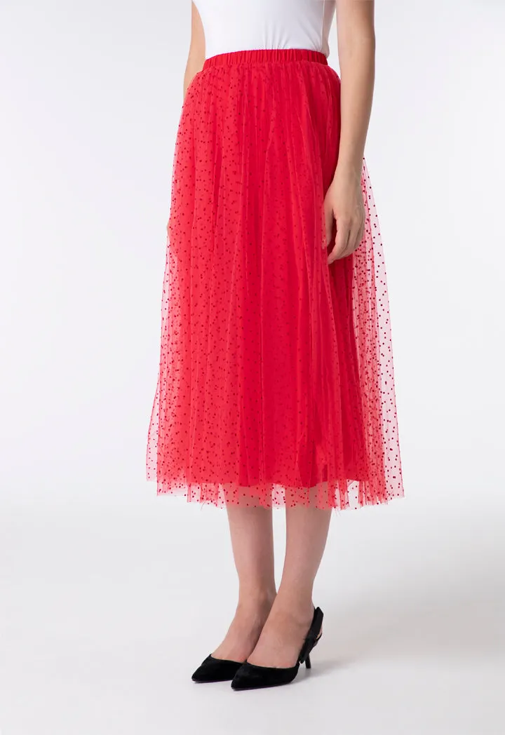 Stamp Dot Tulle Skirt