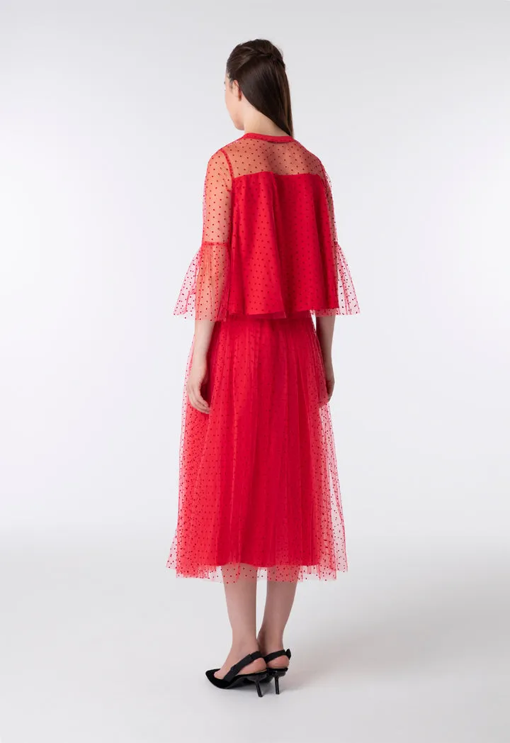 Stamp Dot Tulle Skirt