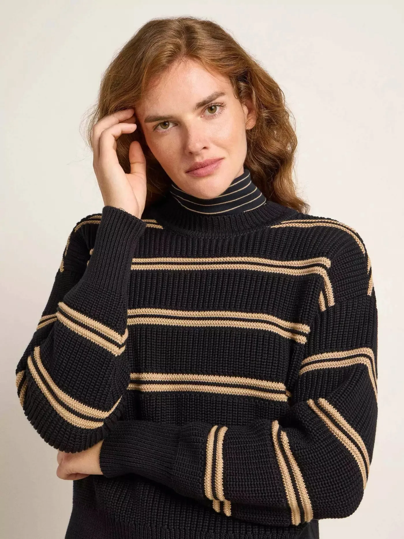 Streifenpullover black | Lanius