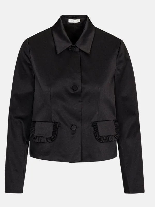 Techy Sateen Ruffle Pocket Jacket