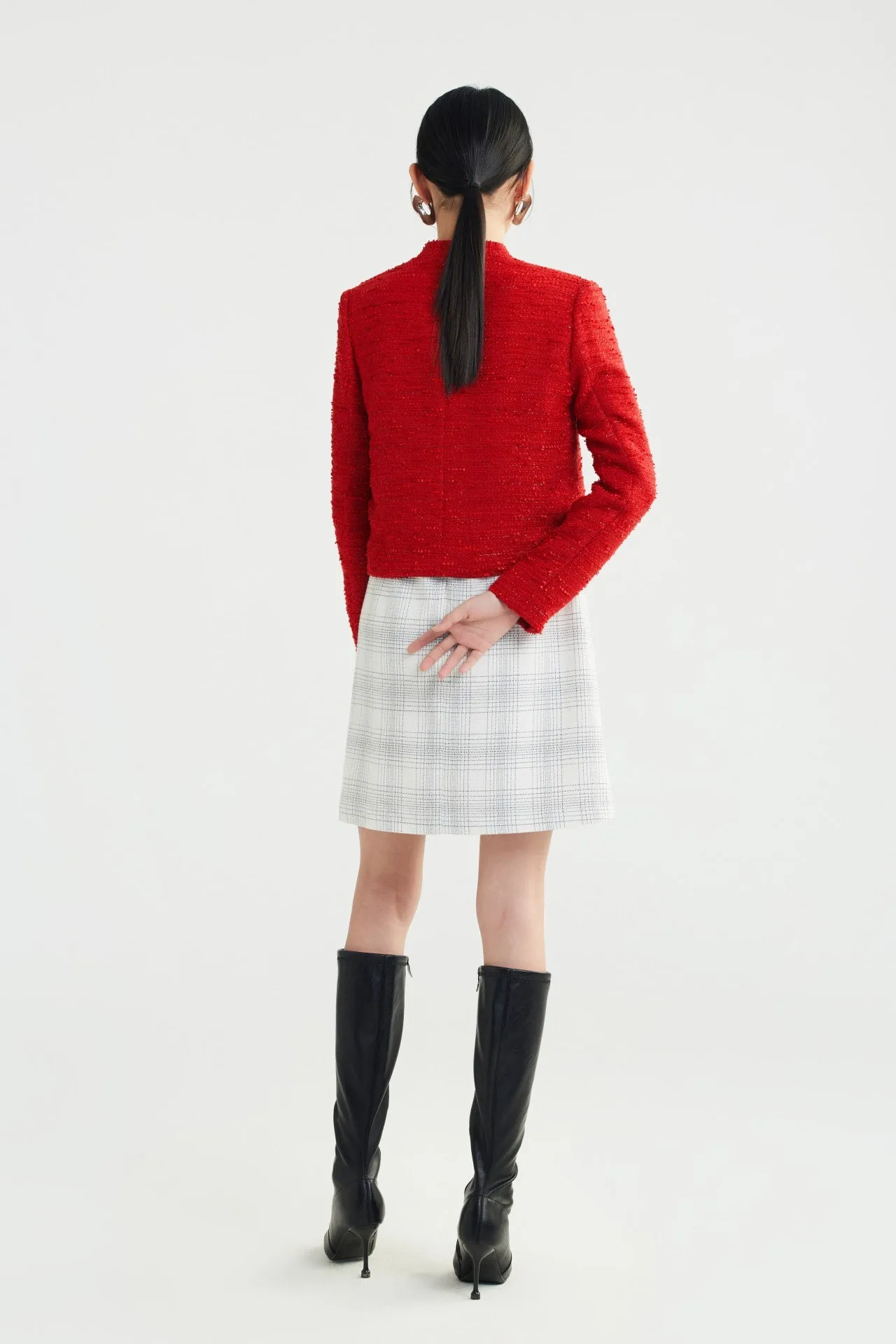 Tweed Stand Collar Jacket