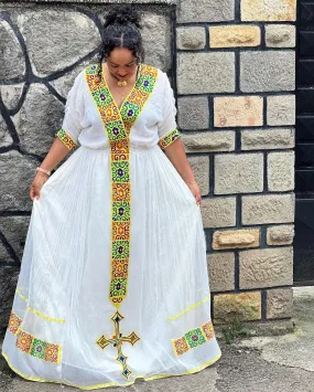 Vibrant Long Tilet Habesha Dress Modern Habesha Kemis Design Habesha Libs es00117