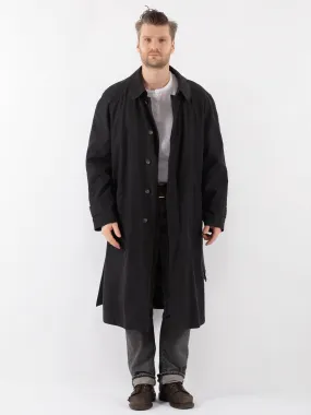 Vintage 70's Men Belted Mac Coat in Blue