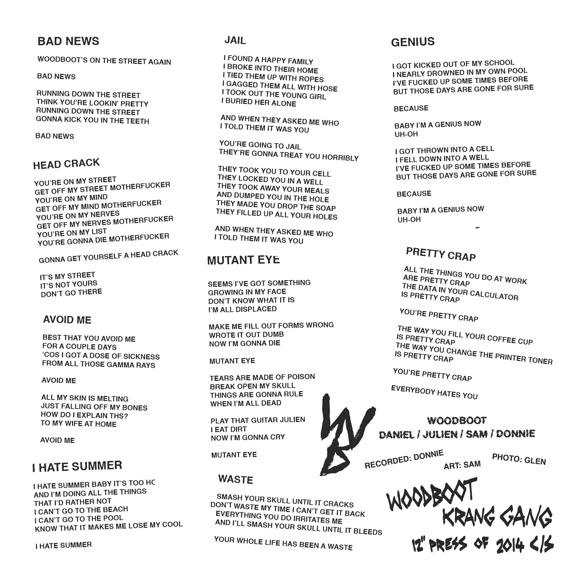 WOODBOOT "Krang Gang" LP